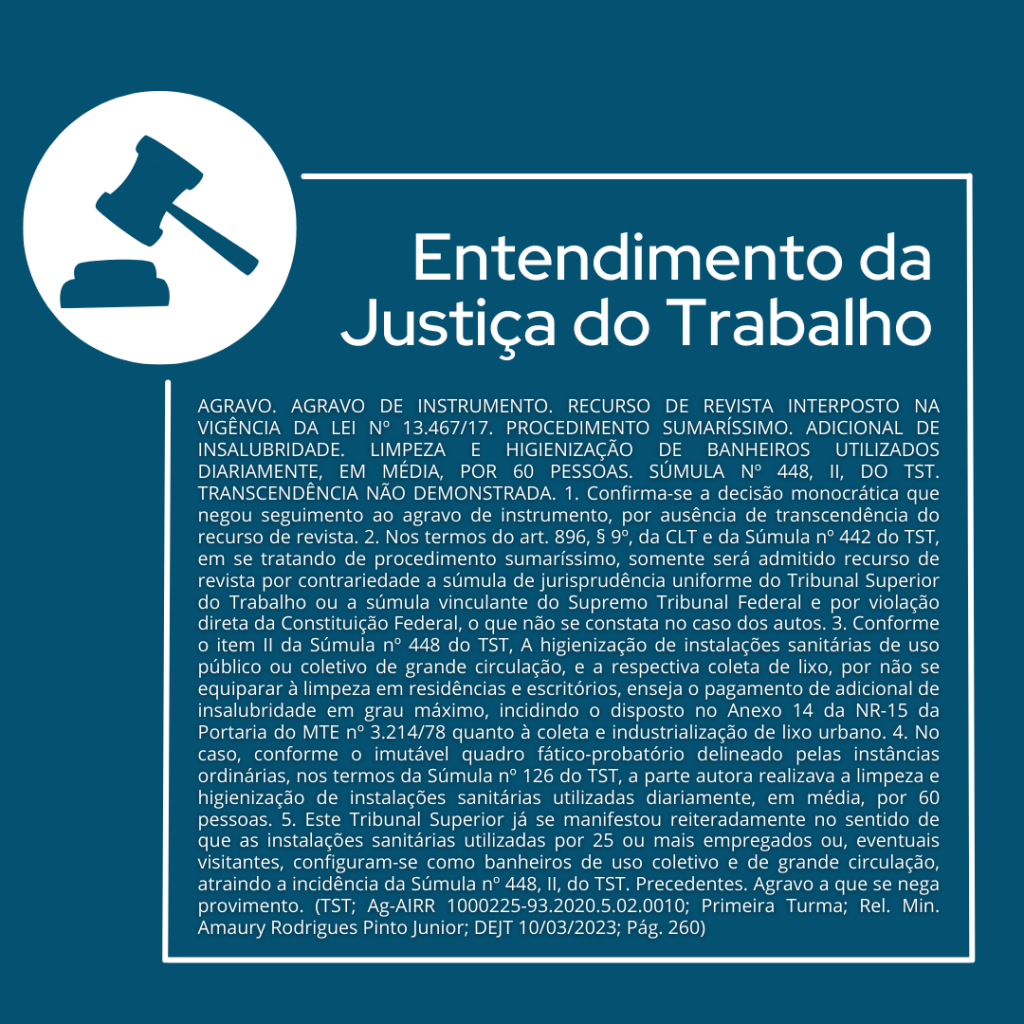 Quem higieniza banheiro tem direito ao adicional de insalubridade? -  Marcelo Cruvinel